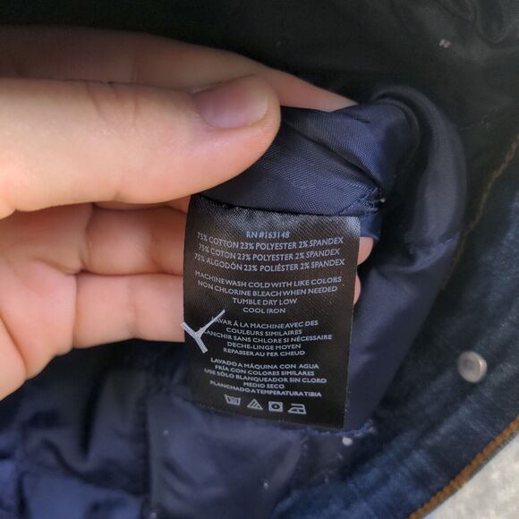 Slate & Stone Men's Denim Trucker Jacket Medium Long Sleeve Blue Flap Pockets - Picture 9 of 12